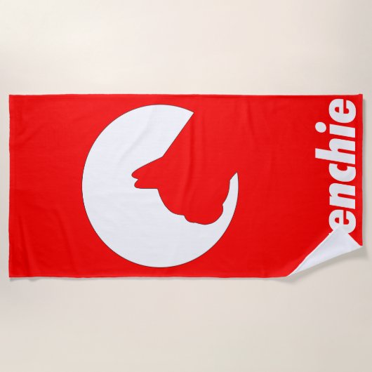 Serviette de Plage ou de Sport frenchie ビーチタオル (正面)