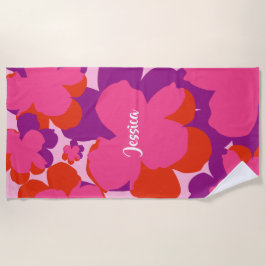 Serviette de plage Popflower rose/violet ビーチタオル