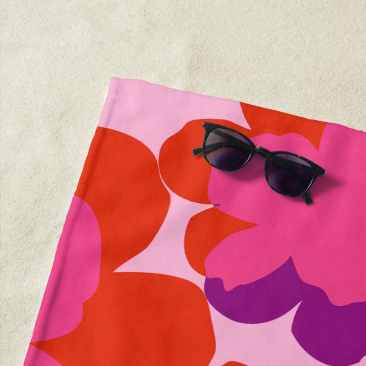 Serviette de plage Popflower rose/violet ビーチタオル (インサイチュ)