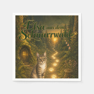 🎉 Serviette – Elsa aus dem Schnurrwald 🐾✨ スタンダードカクテルナプキン