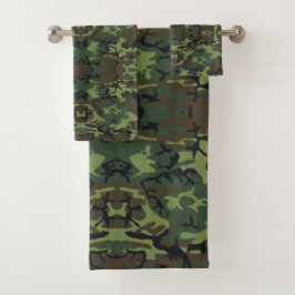 serviette en lots camouflage vert バスタオルセット