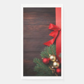 Serviette en Papier "Bois et Ruban Rouge"  (正面)