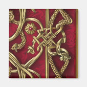 Serviette en papier médiévale rouge et or マグネット (正面)