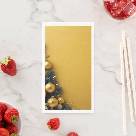 Serviette en Papier "Sapin sur Fond Doré"  (インサイチュ)