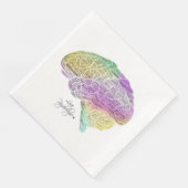 Serviette En Papier Serviette cerveau texte psycho (コーナー)