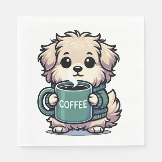 Serviette Kaffeehund スタンダードランチョンナプキン (正面)