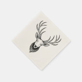 Serviette mit Hirschkopf – Eleganz aus dem Wald スタンダードカクテルナプキン (角)