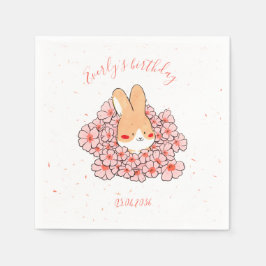 Serviette papier personnalisé anniversaire Lapin スタンダードカクテルナプキン