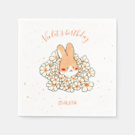 Serviette papier personnalisé anniversaire Lapin スタンダードカクテルナプキン