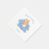 Serviette papier personnalisé anniversaire Lapin スタンダードカクテルナプキン (角)