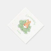 Serviette papier personnalisé anniversaire Lapin スタンダードカクテルナプキン (角)