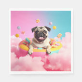 Serviette - Süßer Mops im Zuckerwattehimmel スタンダードランチョンナプキン (正面)