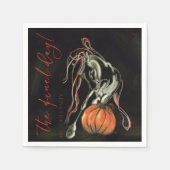 Servietten Halloween Party mit Geisterpferd スタンダードカクテルナプキン (正面)