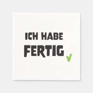 Servietten "Ich habe fertig" スタンダードカクテルナプキン