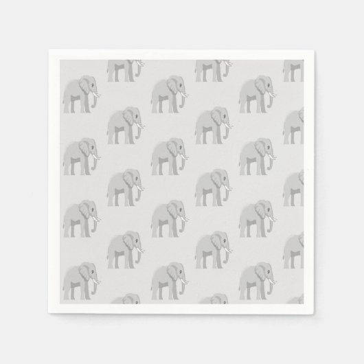 Serviettes d'anniversaire à motif éléphanteau fant スタンダードカクテルナプキン (正面)