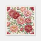 Serviettes en papier pivoine – Décoration de table スタンダードカクテルナプキン (正面)