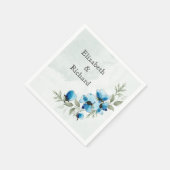 Serviettes "Fleurs bleues" スタンダードカクテルナプキン (角)