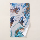 Serviettes motif abstrait marbre. バスタオルセット (ハンドタオル)