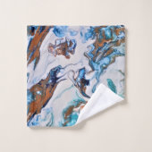 Serviettes motif abstrait marbre. バスタオルセット (ウォッシュタオル)