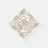 Serviettes Napkinsパーソナライズされた、結婚モノグラム スタンダードカクテルナプキン (角)