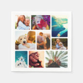 Serviettes Napkins 9 Photo Collageテンプレート スタンダードカクテルナプキン (正面)
