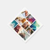 Serviettes Napkins 9 Photo Collageテンプレート スタンダードカクテルナプキン (角)