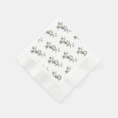 Servilleta de papel con acuarela de rama de olivo 縁ありカクテルナプキン (角)