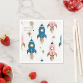 Servilleta De Papel Cumpleaños Cohetes Pink Blue  スタンダードカクテルナプキン (インサイチュ)