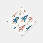 Servilleta De Papel Cumpleaños Cohetes Pink Blue スタンダードカクテルナプキン (角)