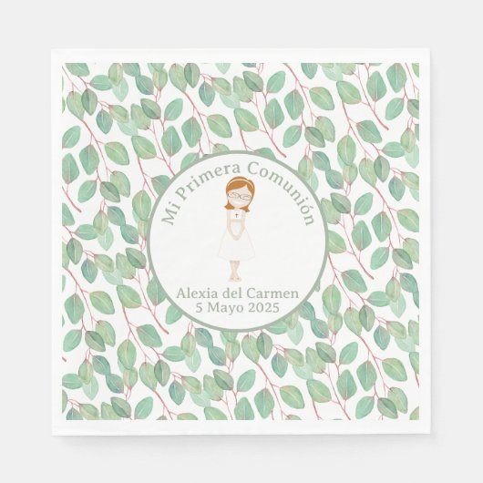 Servilletas modelo Alexia Primera Comunión スタンダードランチョンナプキン (正面)