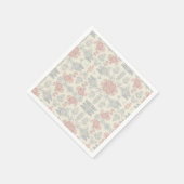 servilletasbotánico, flores acuarela,decorativo, スタンダードカクテルナプキン (角)