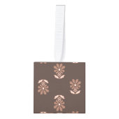 Servilletero Floral en Tonos Café キューブオーナメント (正面)