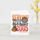 Serving Aces Since 2005 Badminton Lover 20誕生 カード (黄色い花)