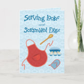 Serving Looks and Scrambled Eggs - Retro Apron カード (正面)