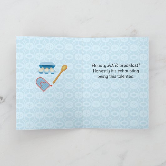 Serving Looks and Scrambled Eggs - Retro Apron カード (内部)