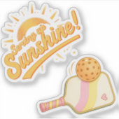 Serving Sunshine -Sunny Pastel Pickleball Life 2pc シール (正面)