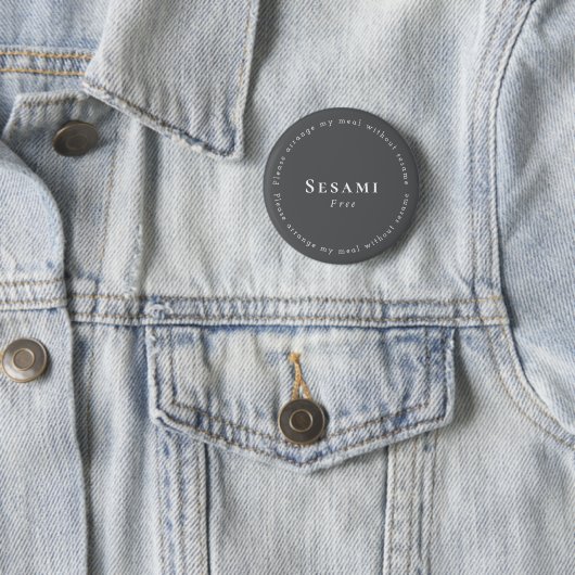 Sesame-Free Request Badge, Dark-gray - White 缶バッジ (インサイチュ)