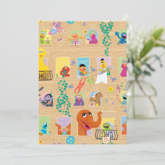 Sesame Street Apartment Windows Pattern カード (スタンド正面)