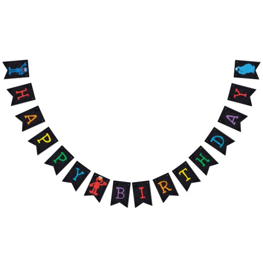 Sesame Street Chalkboard Birthday バンティングフラッグ (全)