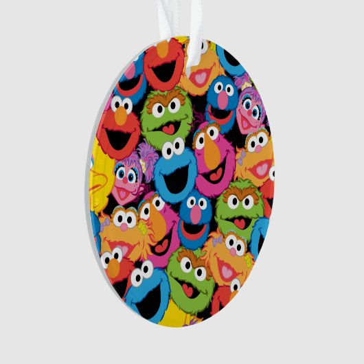 Sesame Street Character Faces Pattern オーナメント (正面)