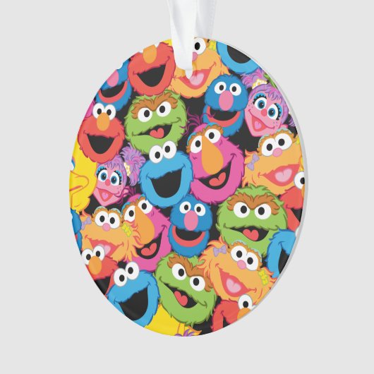 Sesame Street Character Faces Pattern オーナメント (正面)