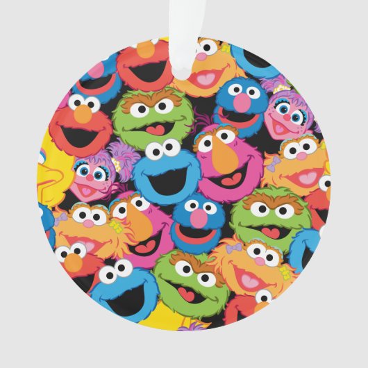 Sesame Street Character Faces Pattern オーナメント (正面)