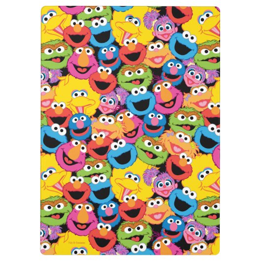 Sesame Street Character Faces Pattern Clipboard クリップボード (裏面)