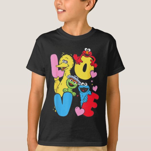 Sesame Street Character Love Valentine  Tシャツ (正面)