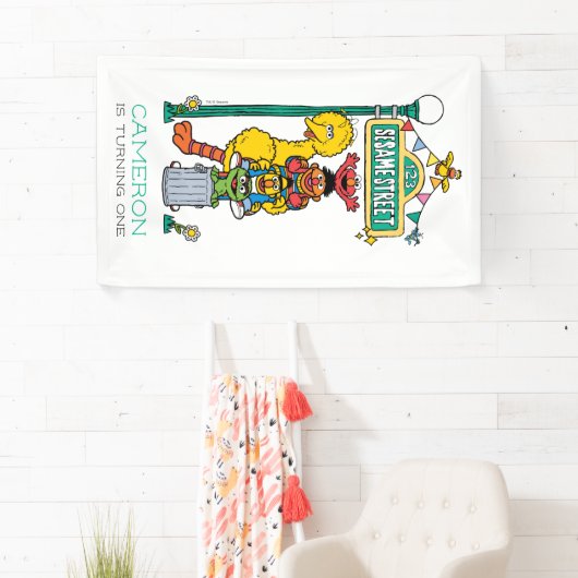 Sesame Street Characters First Birthday Banner 横断幕 (インサイチュ)