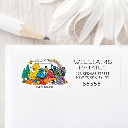 Sesame Street Characters & Street Sign Birthday La ラベル (インサイチュ)