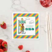 Sesame Street Characters & Street Sign Birthday Na スタンダードカクテルナプキン (インサイチュ)