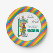 Sesame Street Characters & Street Sign Birthday Pa ペーパープレート (正面)