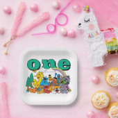Sesame Street Characters & Street Sign Birthday Pa ペーパープレート (パーティー)