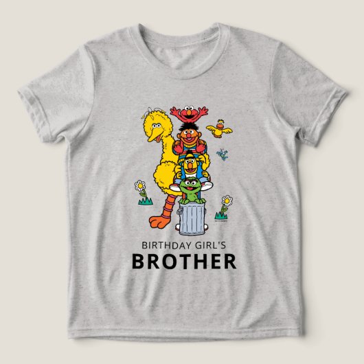Sesame Street Characters & Street Sign Birthday Tr トライブレンドＴシャツ (デザイン正面)